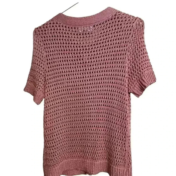 Jones New York women's  mauve pink open knit cardigan sweater S small - Picture 2 of 6